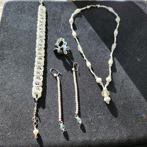 BFD Beaded Set of Jewelry In White Tones - Picture 4 of 8